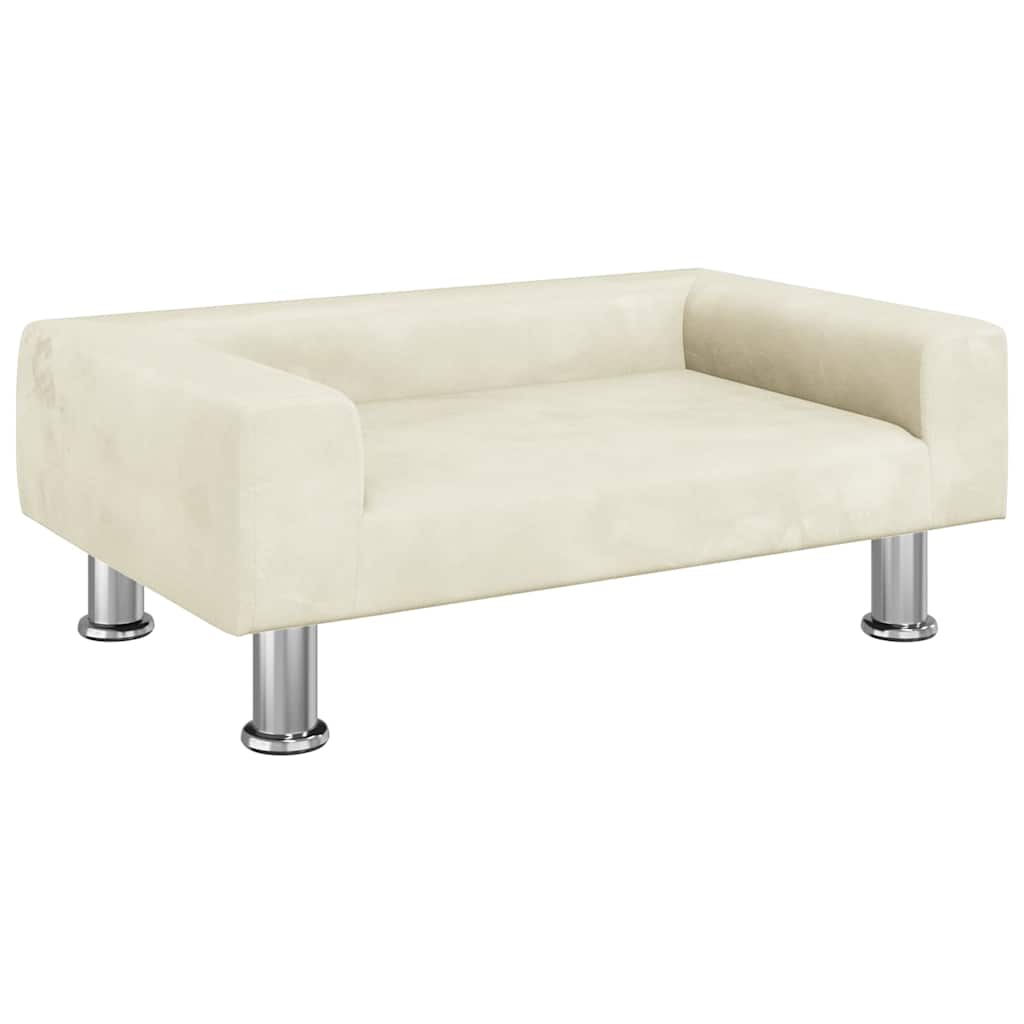 vidaXL Κρεβάτι Σκύλου Κρεμ 70 x 45 x 26,5 εκ. Βελούδινο