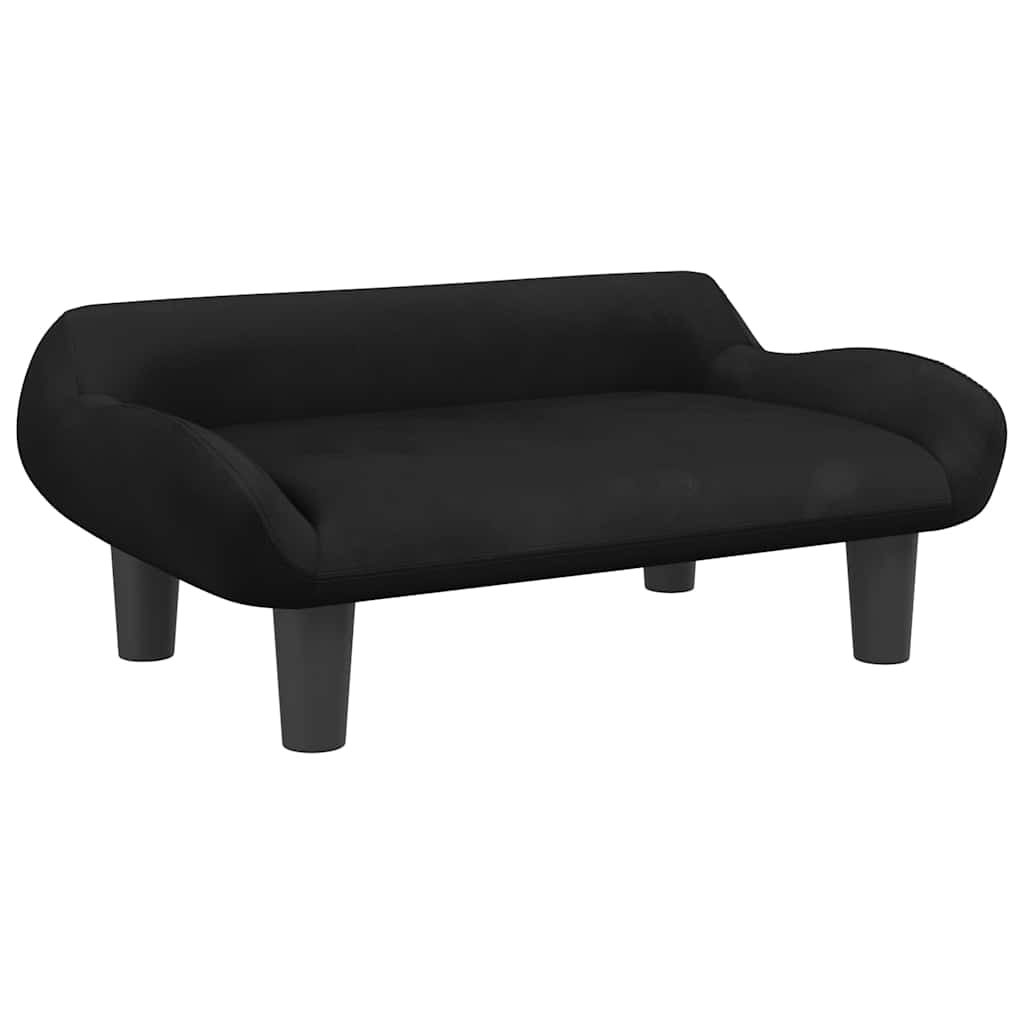 vidaXL Κρεβάτι Σκύλου Μαύρο 70 x 40 x 24 εκ. Βελούδινο