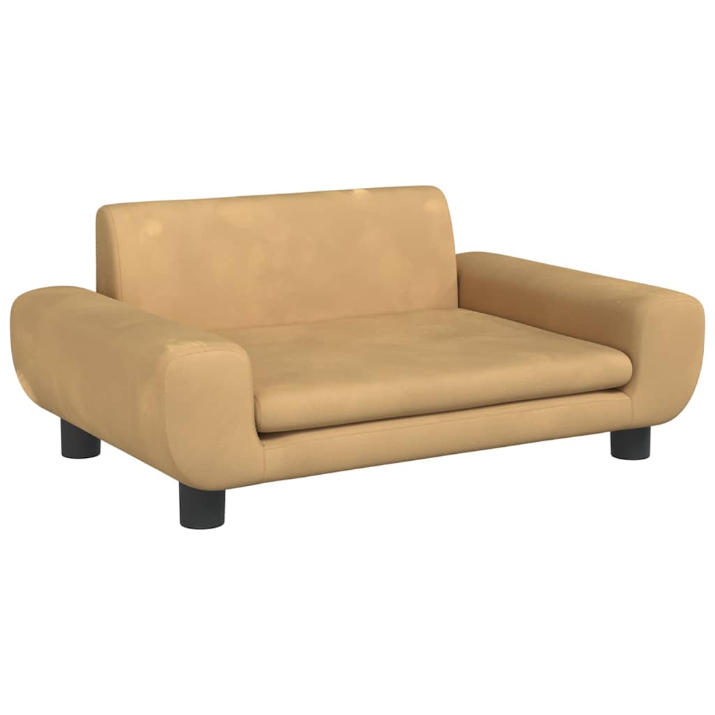 vidaXL Κρεβάτι Σκύλου Καφέ 70 x 45 x 33 εκ. Βελούδινο