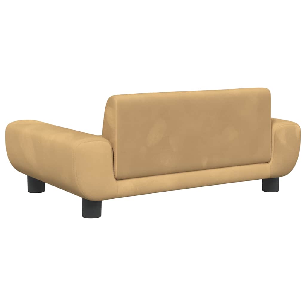 vidaXL Κρεβάτι Σκύλου Καφέ 70 x 45 x 33 εκ. Βελούδινο