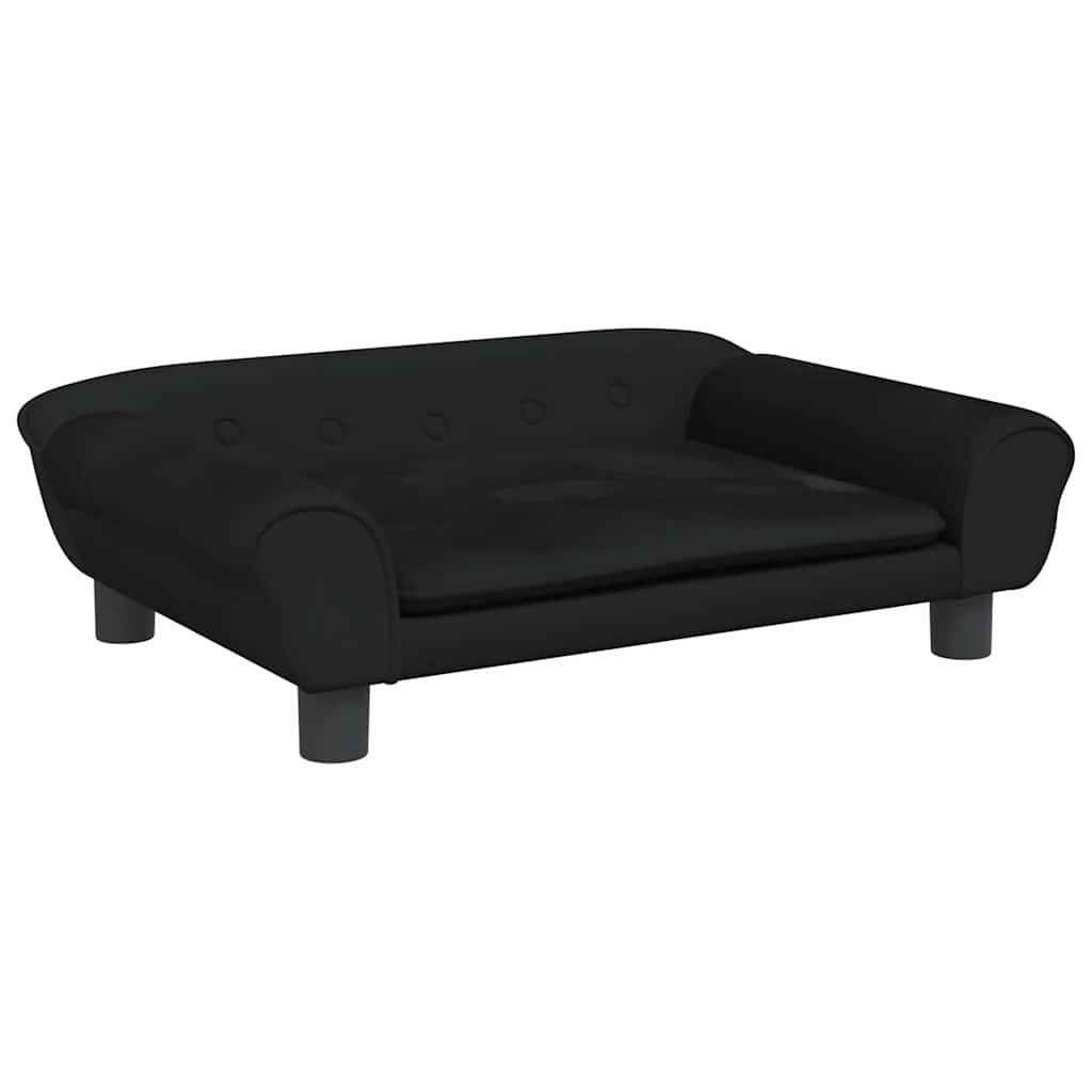 vidaXL Κρεβάτι Σκύλου Μαύρο 70 x 48 x 22 εκ. Βελούδινο