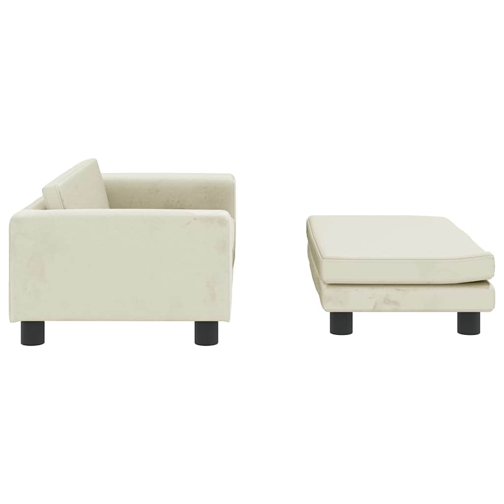 vidaXL Κρεβάτι Σκύλου με Προέκταση Κρεμ 100 x 50 x 30 εκ. Βελούδινο