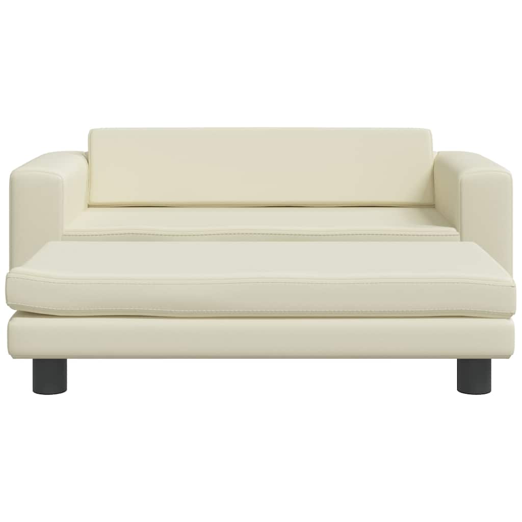 vidaXL Κρεβάτι Σκύλου με Προέκταση Κρεμ 100x50x30 εκ. Συνθετικό Δέρμα