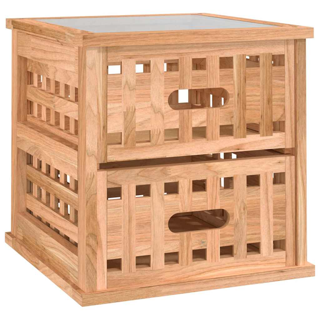 vidaXL Κομοδίνο 34 x 34 x 34 εκ. από Μασίφ Ξύλο Καρυδιάς