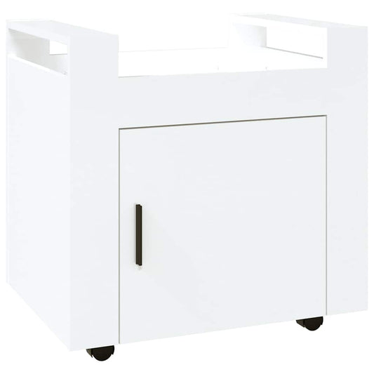 vidaXL Τρόλεϊ Γραφείου Γυαλ. Λευκό 60x45x60 εκ. από Επεξεργασμένο Ξύλο