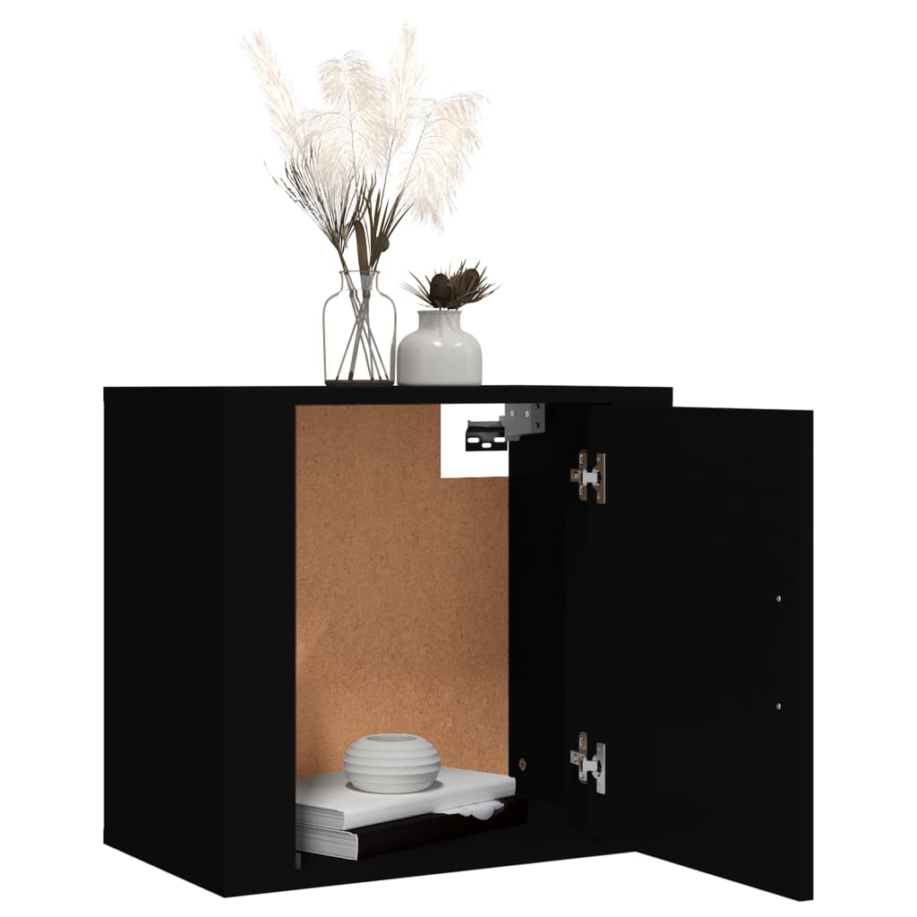 vidaXL Κομοδίνα Επιτοίχια 2 τεμ. Μαύρα 50x30x47 εκ.