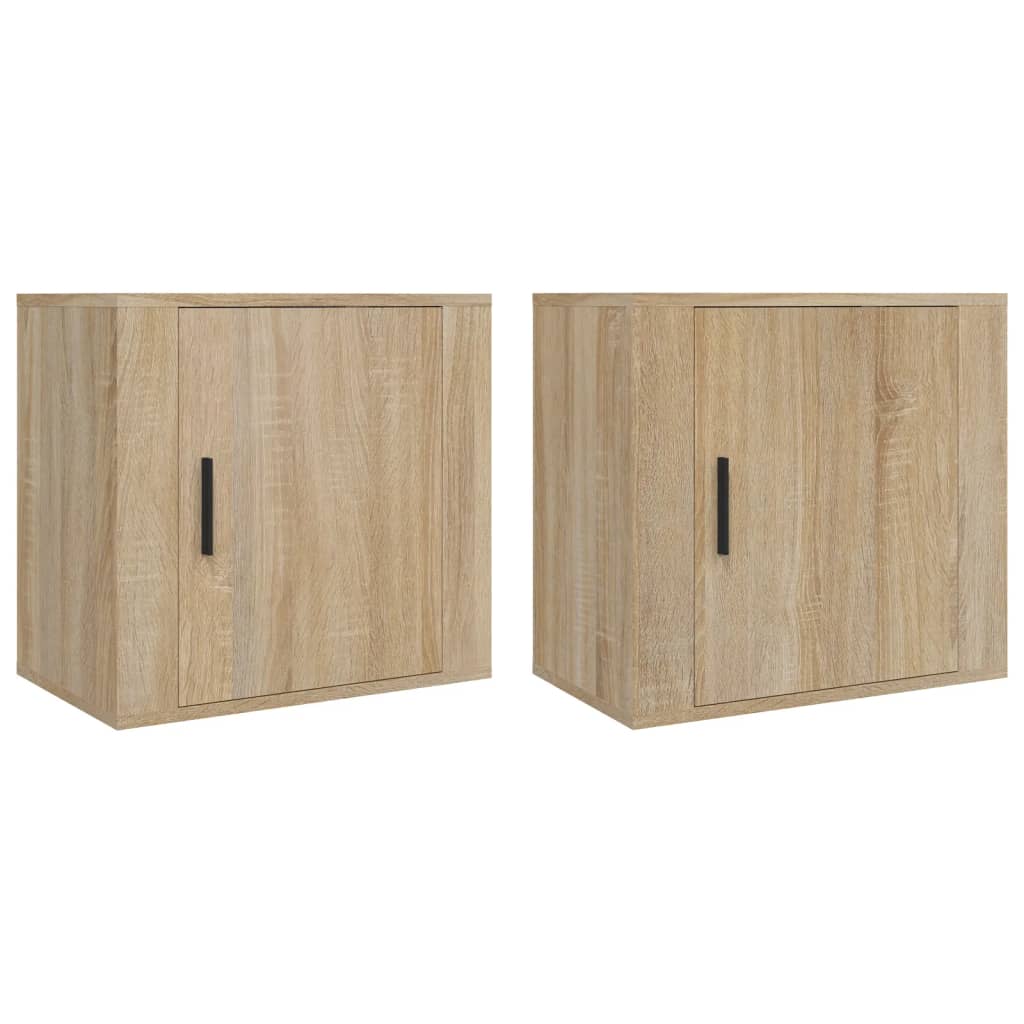 vidaXL Κομοδίνα Επιτοίχια 2 τεμ. Sonoma Δρυς 50x30x47 εκ.