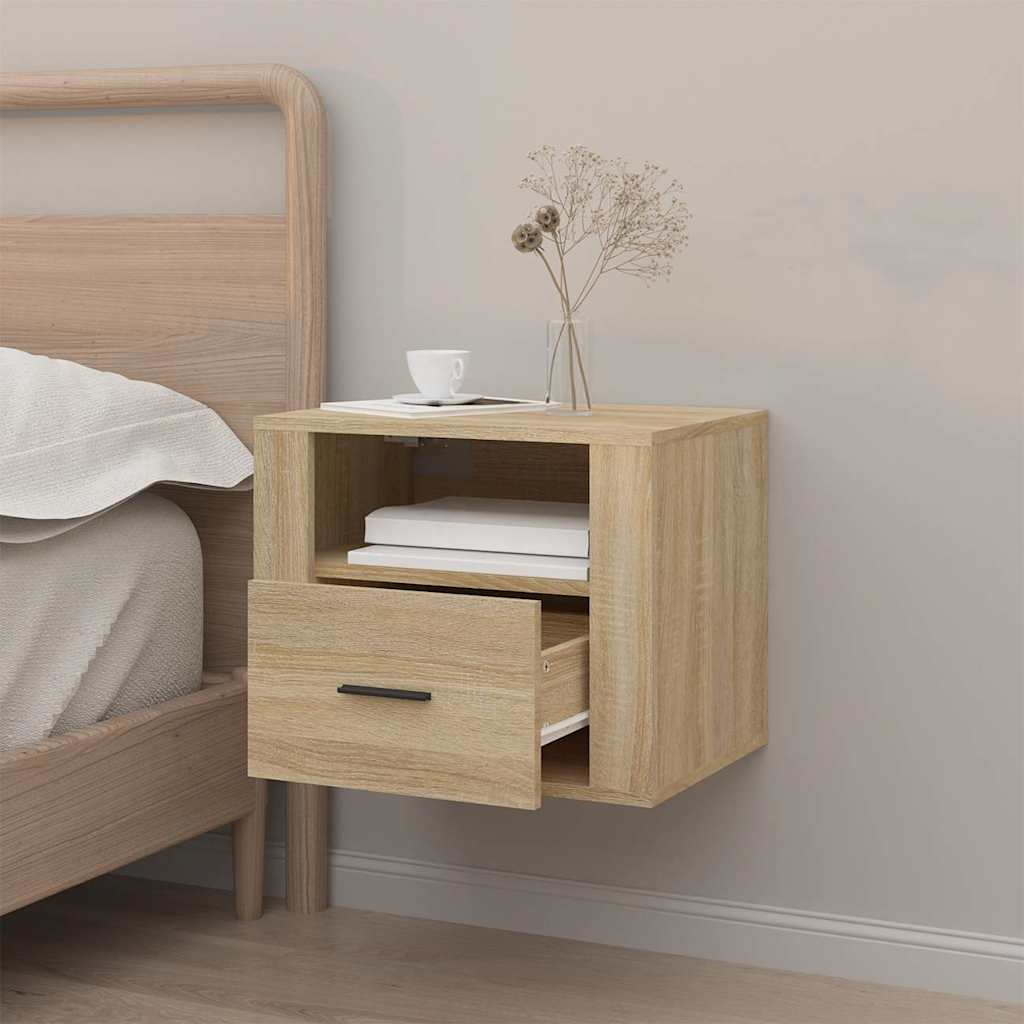 vidaXL Κομοδίνα Επιτοίχιο Sonoma Δρυς 50x36x40 εκ.