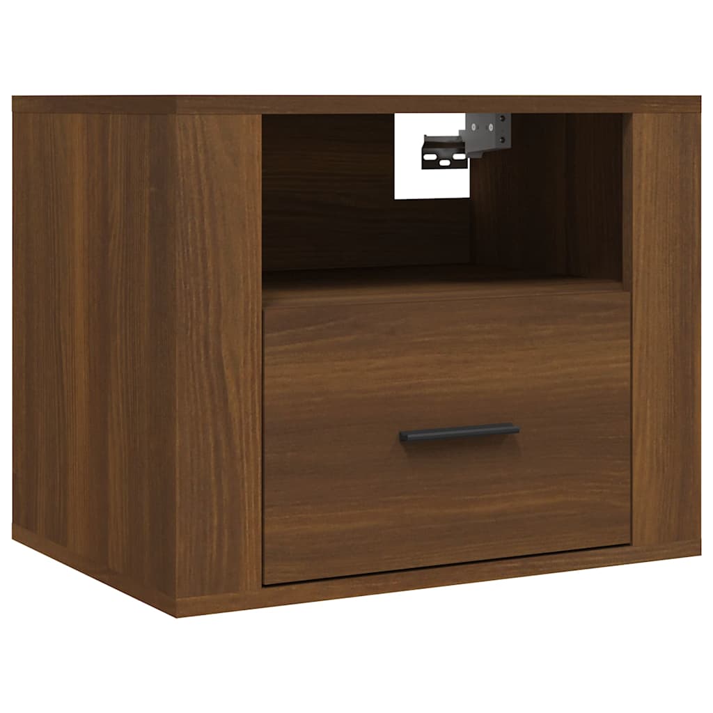 vidaXL Κομοδίνα Επιτοίχια 2 τεμ. Καφέ Δρυς 50x36x40 εκ.