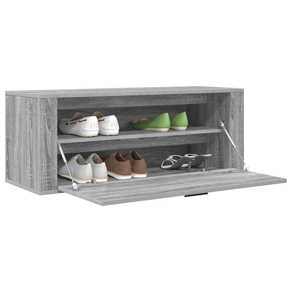 vidaXL Παπουτσοθήκη Επιτοίχια Sonoma Γκρι 100x35x38 εκ. Επεξ. Ξύλο