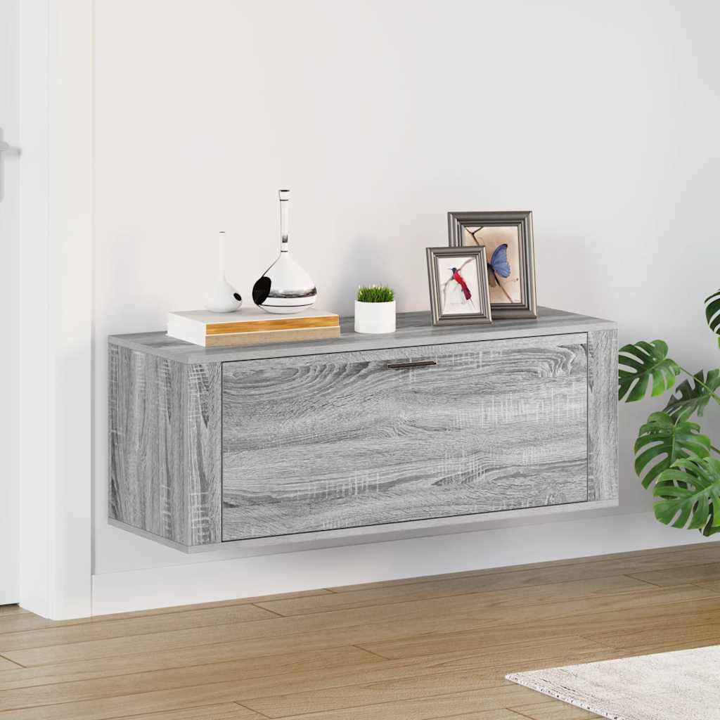 vidaXL Παπουτσοθήκη Επιτοίχια Sonoma Γκρι 100x35x38 εκ. Επεξ. Ξύλο