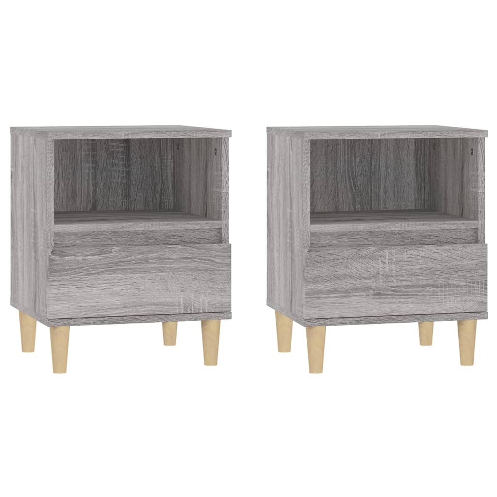 vidaXL Κομοδίνα 2 Τεμ. Γκρι Sonoma 40x35x50 εκ.