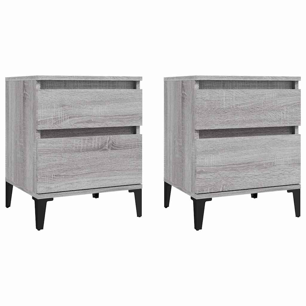 vidaXL Κομοδίνα 2 Τεμ. Γκρι Sonoma 40x35x50 εκ.