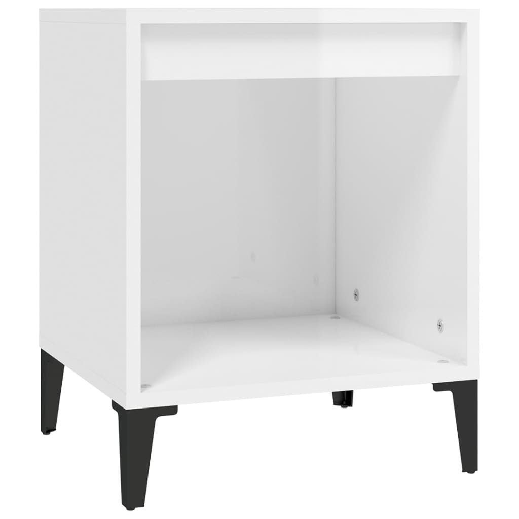 vidaXL Κομοδίνα Γυαλιστερό Λευκό 40x35x50 εκ.