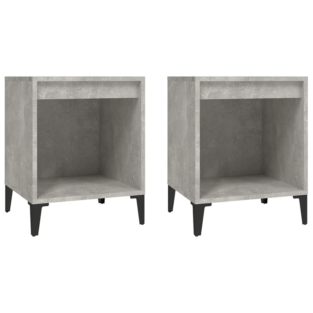 vidaXL Κομοδίνα 2 τεμ. Γκρι Σκυροδέματος 40 x 35 x 50εκ.