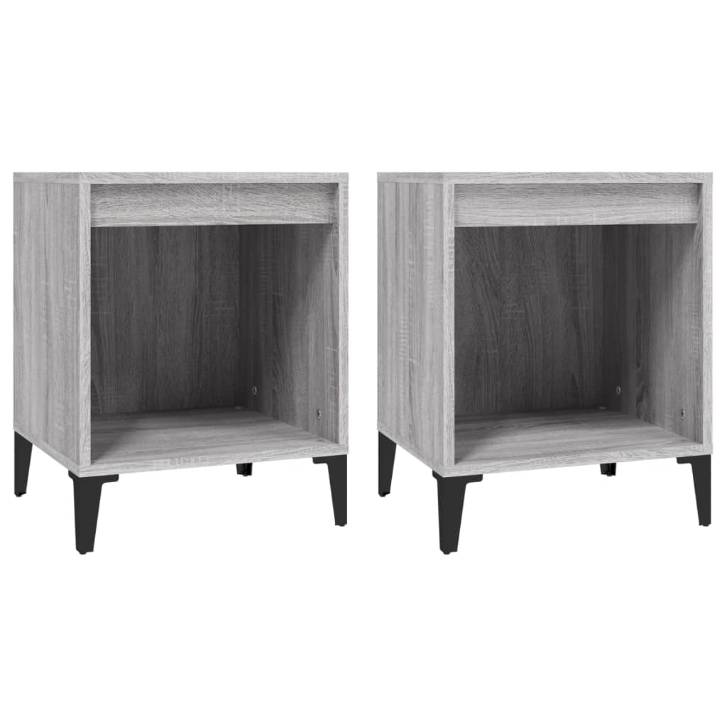 vidaXL Κομοδίνα 2 Τεμ. Γκρι Sonoma 40x35x50 εκ.