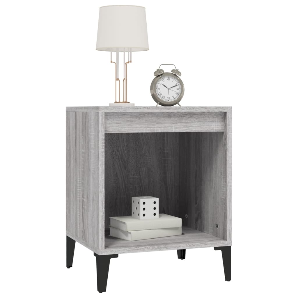 vidaXL Κομοδίνα 2 Τεμ. Γκρι Sonoma 40x35x50 εκ.