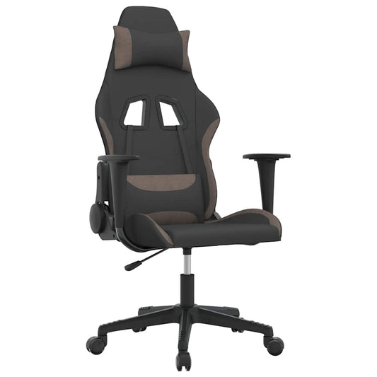 vidaXL Καρέκλα Gaming Μαύρη και Taupe Υφασμάτινη