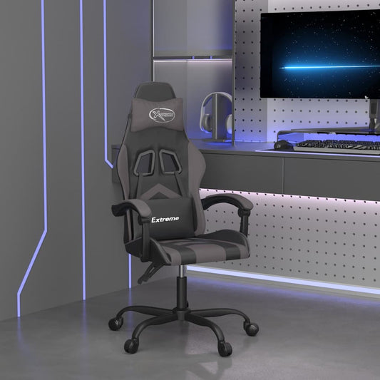 vidaXL Καρέκλα Gaming Μαύρο/Γκρι από Συνθετικό Δέρμα