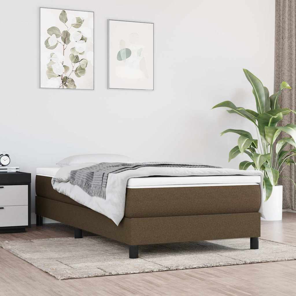 vidaXL Σκελετός Κρεβατιού με Ελατήρια Σκ. Καφέ 80x200 εκ. Υφασμάτινο