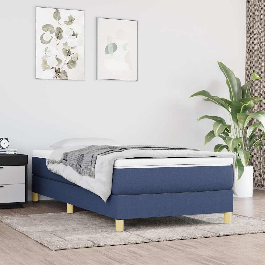 vidaXL Σκελετός Κρεβατιού με Ελατήρια Μπλε 80x200 εκ. Υφασμάτινο