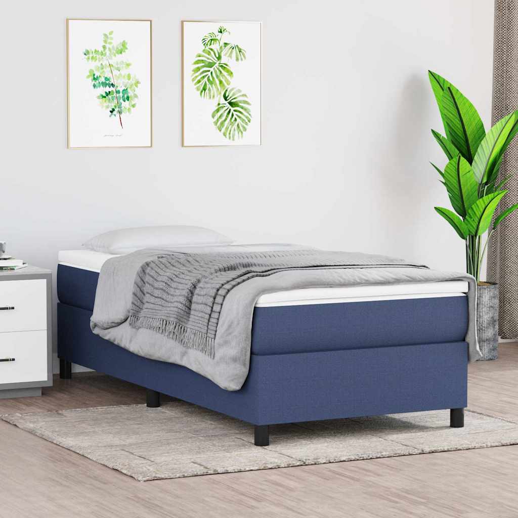 vidaXL Σκελετός Κρεβατιού με Ελατήρια Μπλε 80x200 εκ. Υφασμάτινο