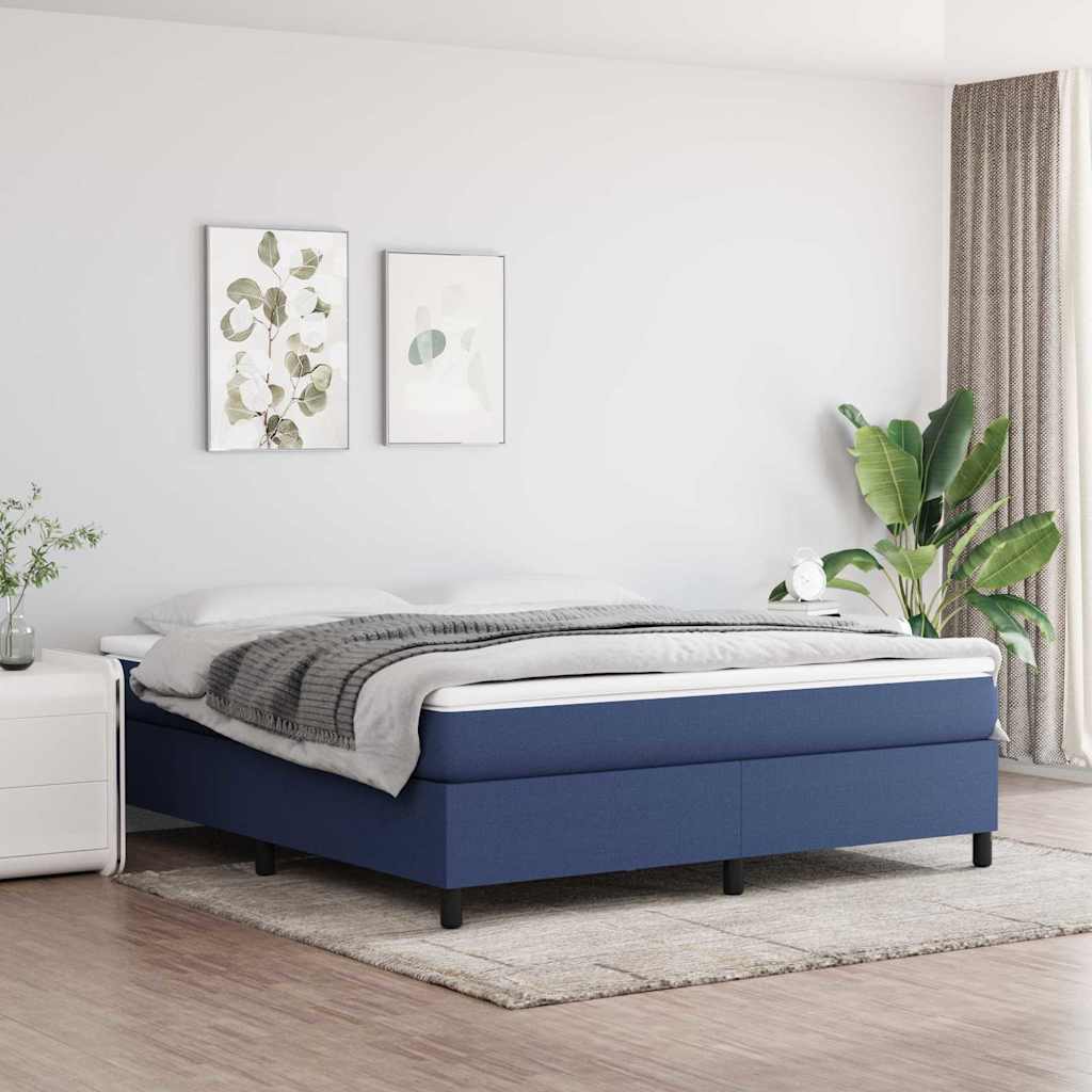 vidaXL Σκελετός Κρεβατιού με Ελατήρια Μπλε 180x200 εκ.Υφασμάτινο
