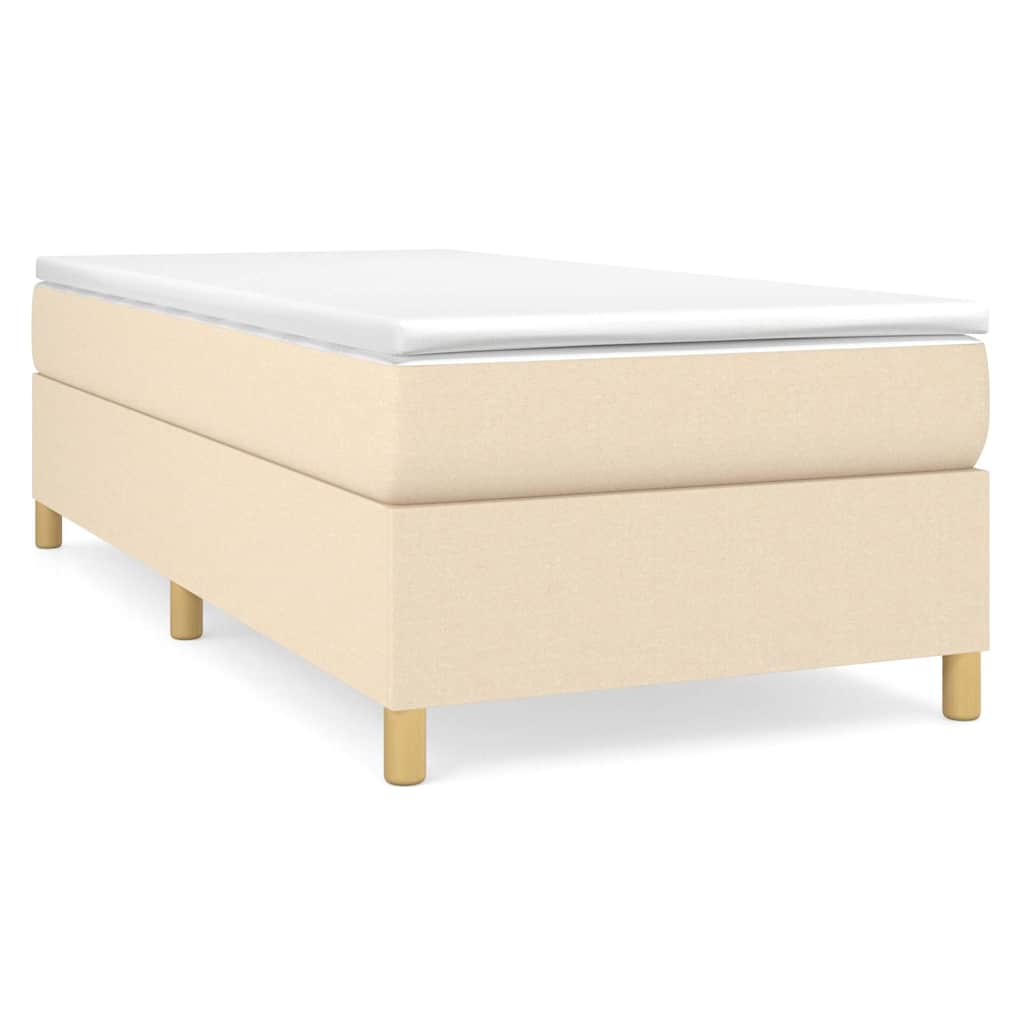 vidaXL Σκελετός Κρεβατιού με Ελατήρια Κρέμα 80x200 cm Ύφασμα