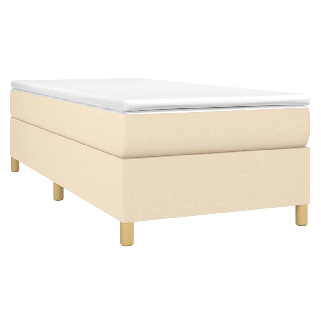 vidaXL Σκελετός Κρεβατιού με Ελατήρια Κρέμα 80x200 cm Ύφασμα