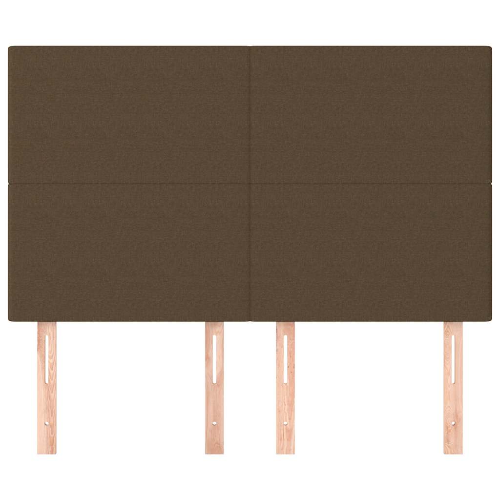 vidaXL Κεφαλάρι Κρεβατιού Σκούρο Καφέ 144x5x118/128 εκ. Ύφασμα