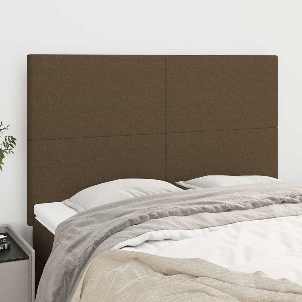 vidaXL Κεφαλάρι Κρεβατιού Σκούρο Καφέ 144x5x118/128 εκ. Ύφασμα