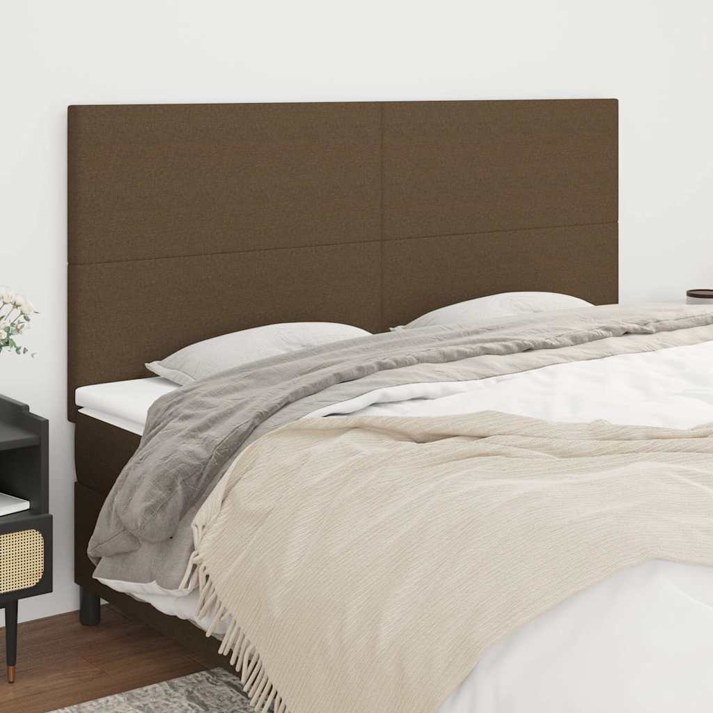 vidaXL Κεφαλάρι Κρεβατιού Σκούρο Καφέ 180x5x118/128 εκ. Ύφασμα
