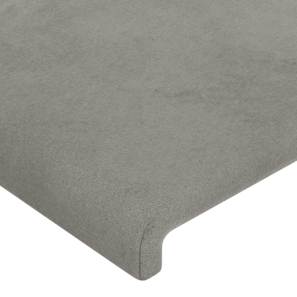 vidaXL Κεφαλάρι Ανοιχτό Γκρι 80x5x118/128 εκ. Βελούδο