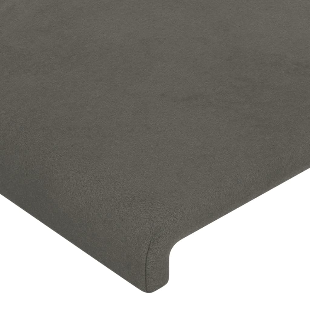 vidaXL Κεφαλάρι Σκούρο Γκρι Βελούδινο 90x5x118/128 εκ.