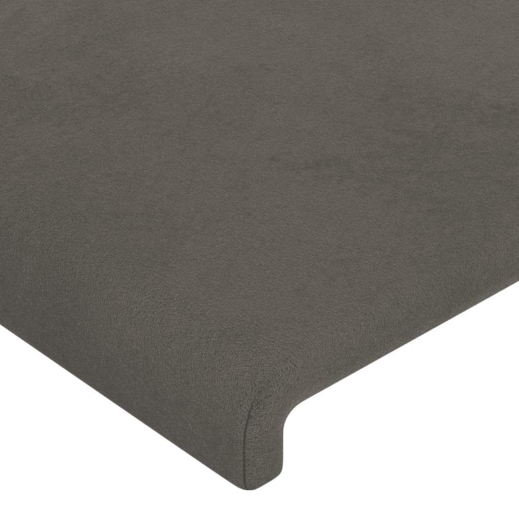 vidaXL Κεφαλάρι Σκούρο Γκρι Βελούδινο 100x5x118/128 εκ.