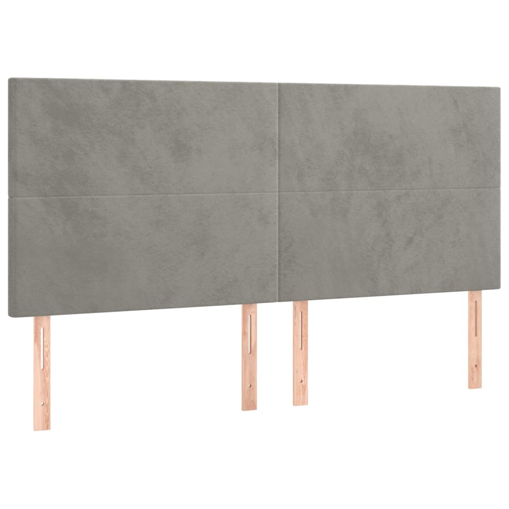 vidaXL Κεφαλάρι Ανοιχτό Γκρι 160x5x118/128 εκ. Βελούδο