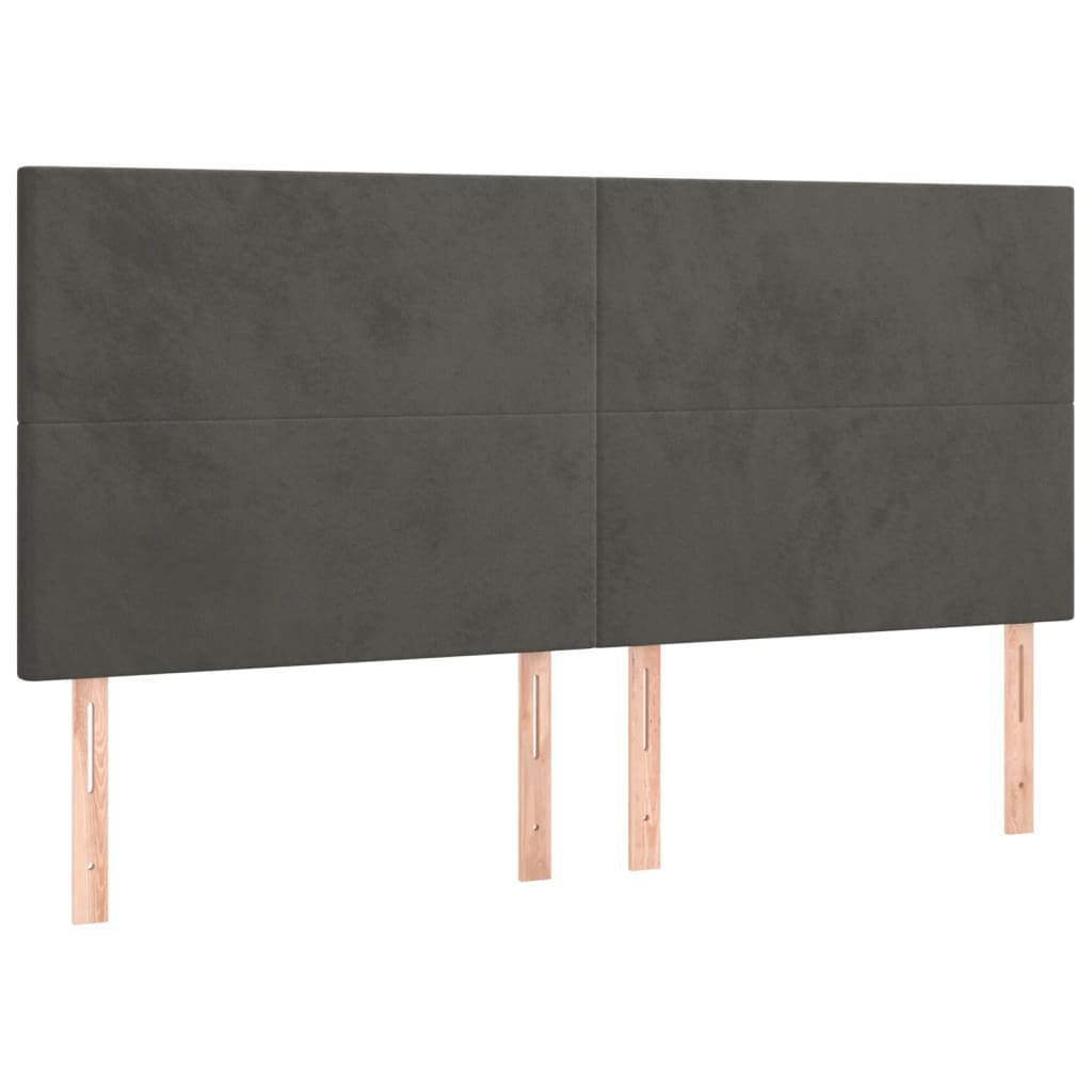 vidaXL Κεφαλάρι Σκούρο Γκρι Βελούδινο 160x5x118/128 εκ.