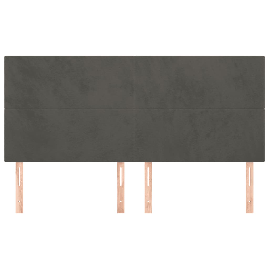 vidaXL Κεφαλάρι Σκούρο Γκρι Βελούδινο 160x5x118/128 εκ.