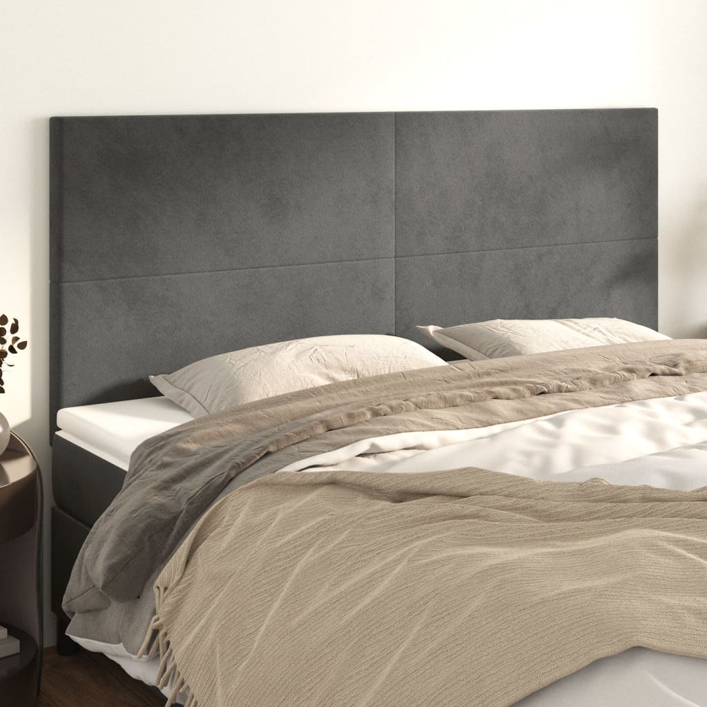 vidaXL Κεφαλάρι Σκούρο Γκρι Βελούδινο 160x5x118/128 εκ.
