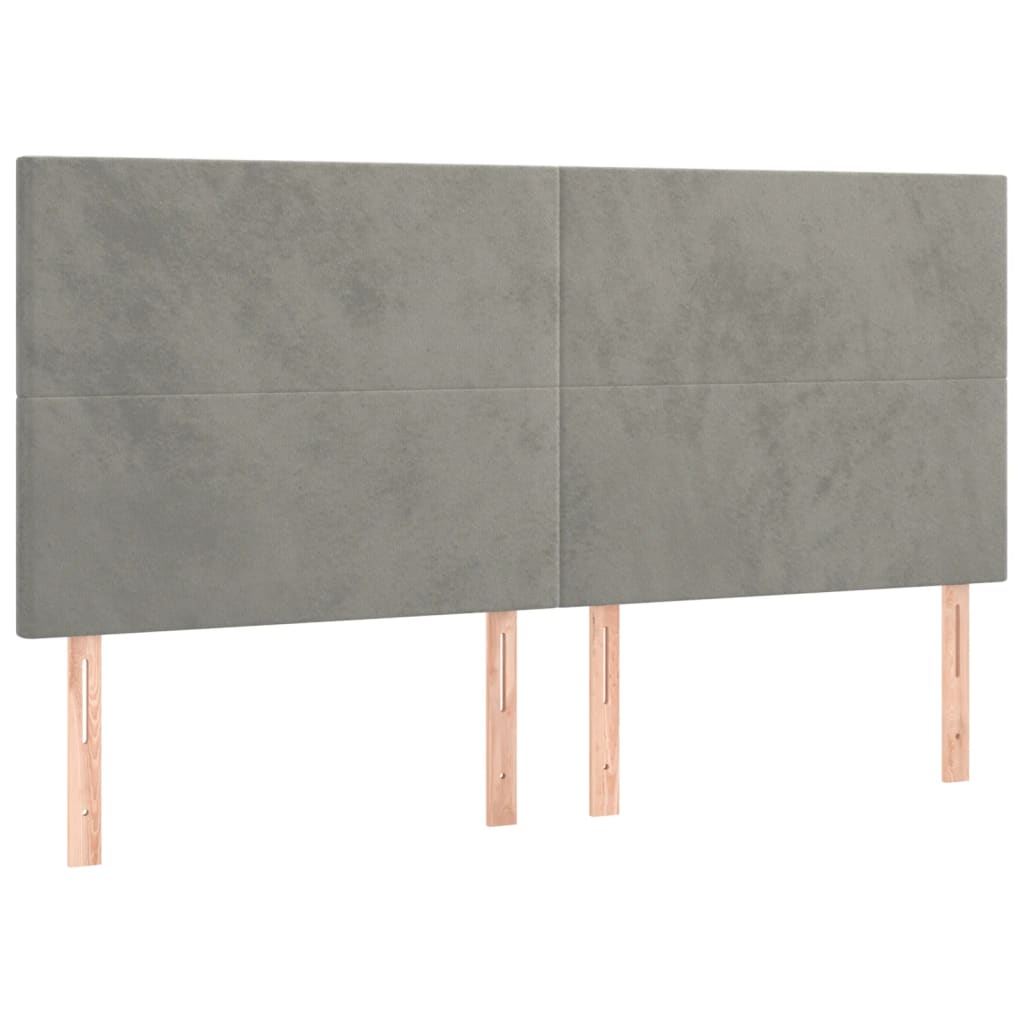 vidaXL Κεφαλάρι Ανοιχτό Γκρι 180x5x118/128 εκ. Βελούδο