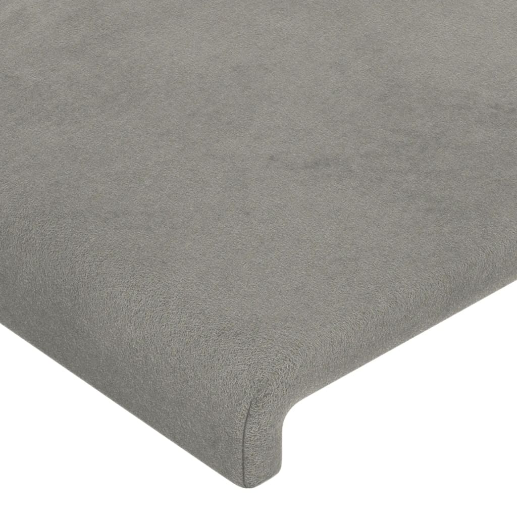 vidaXL Κεφαλάρι Ανοιχτό Γκρι 180x5x118/128 εκ. Βελούδο