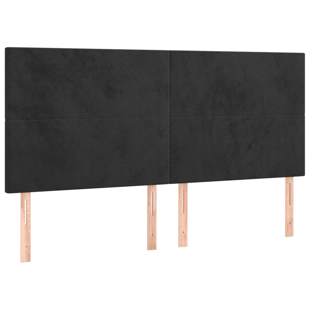 vidaXL Κεφαλάρι Μαύρο Βελούδινο 180x5x118/128 εκ.