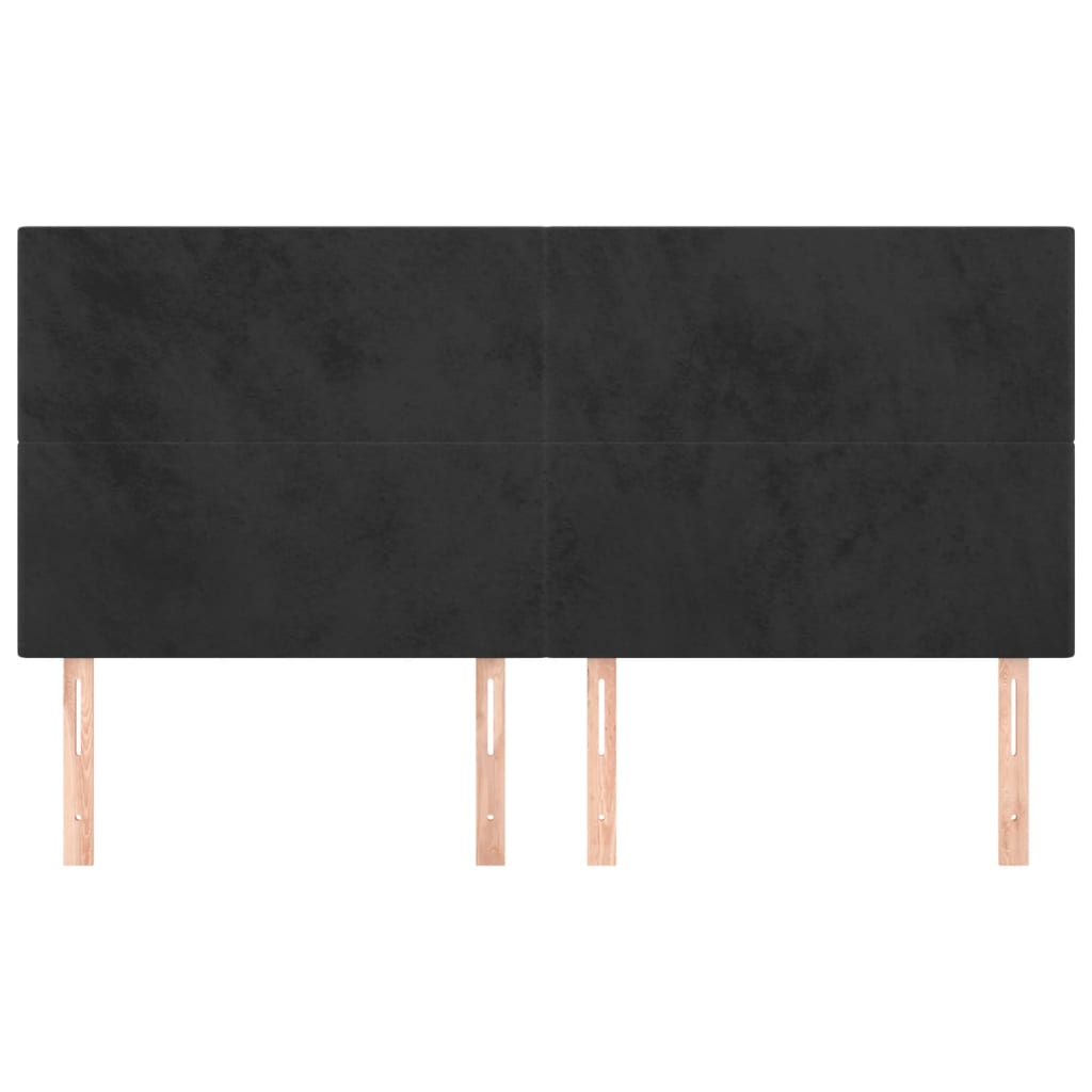 vidaXL Κεφαλάρι Μαύρο Βελούδινο 180x5x118/128 εκ.