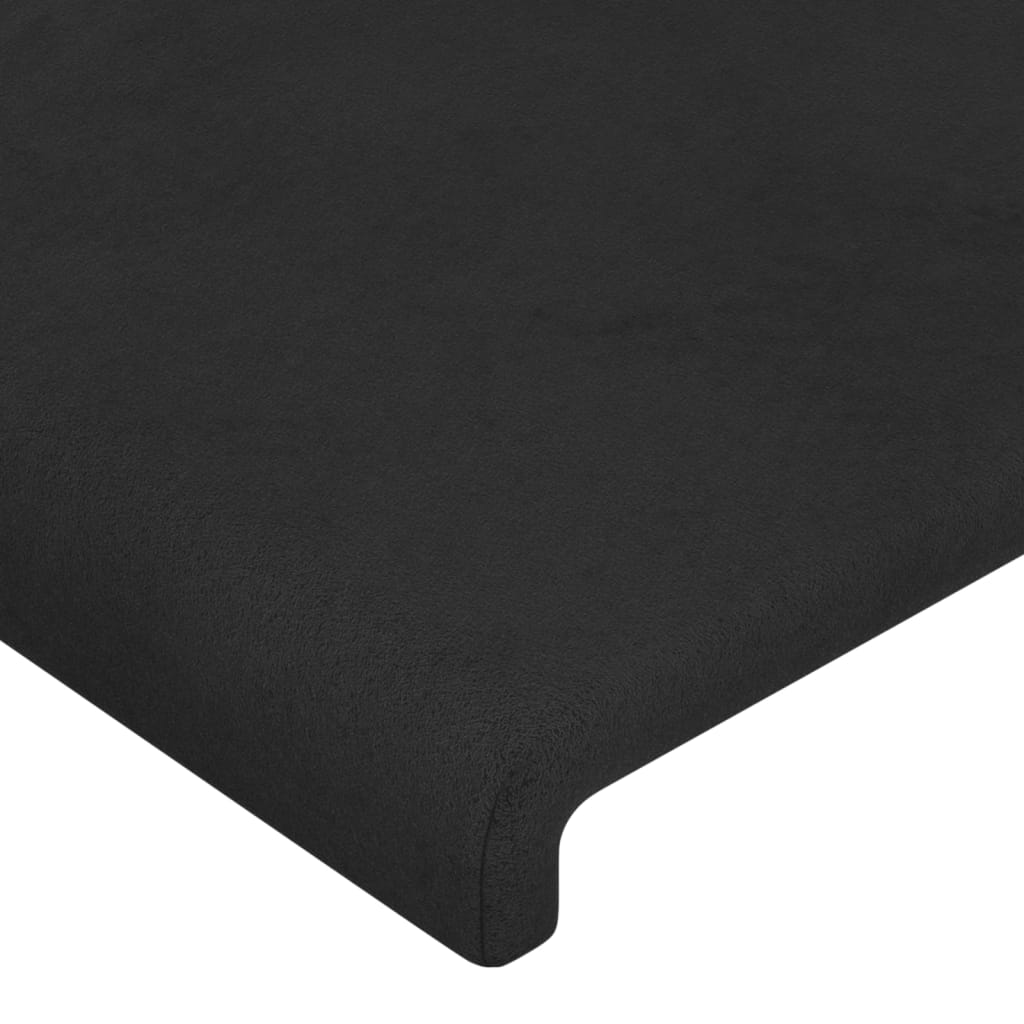 vidaXL Κεφαλάρι Μαύρο Βελούδινο 180x5x118/128 εκ.