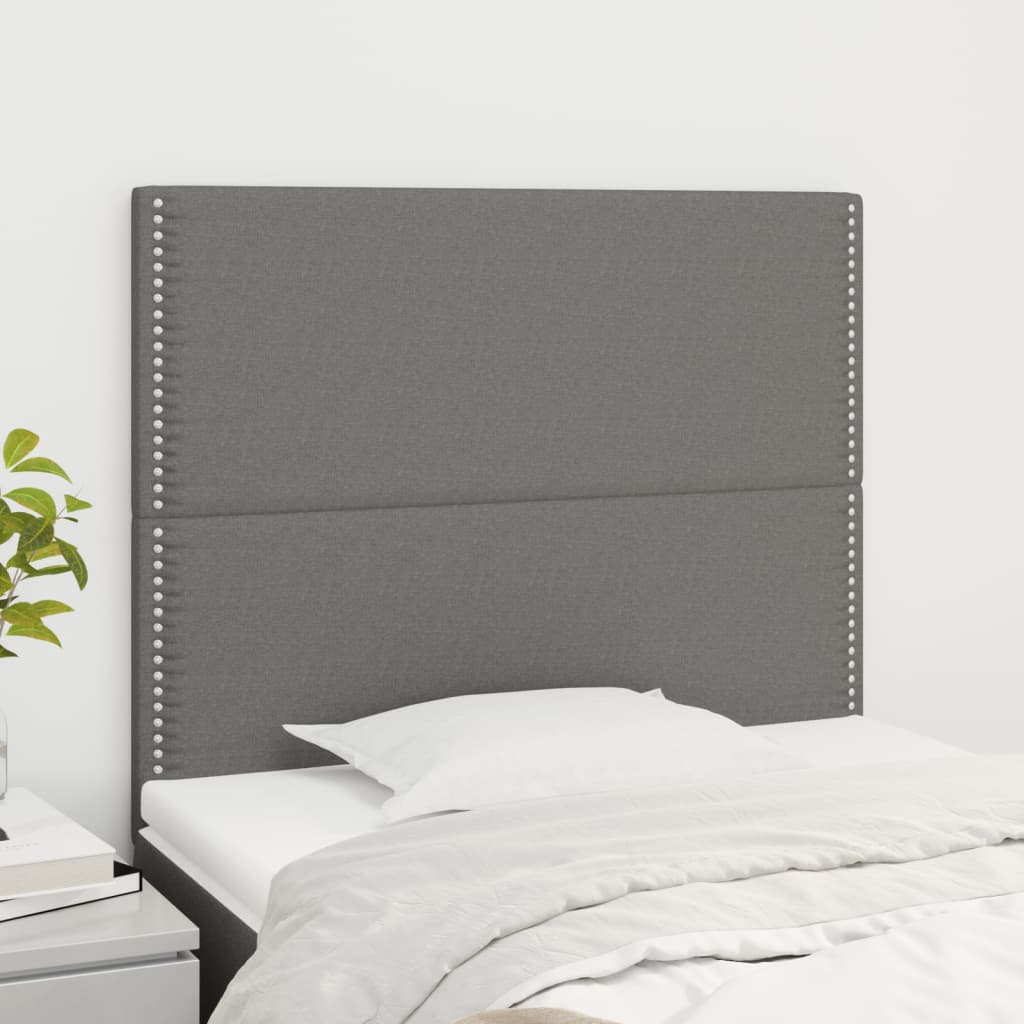 vidaXL Κεφαλάρι Κρεβατιού Σκούρο Γκρι 90x5x118/128 εκ. Ύφασμα