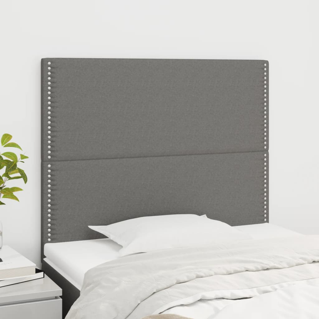 vidaXL Κεφαλάρι Κρεβατιού Σκούρο Γκρι 100x5x118/128 εκ. Ύφασμα