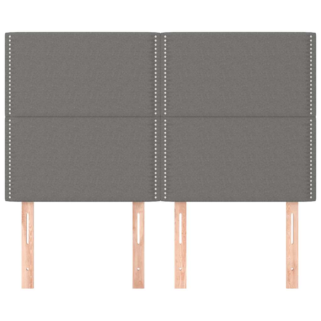 vidaXL Κεφαλάρι Κρεβατιού Σκούρο Γκρι 144x5x118/128 εκ. Ύφασμα