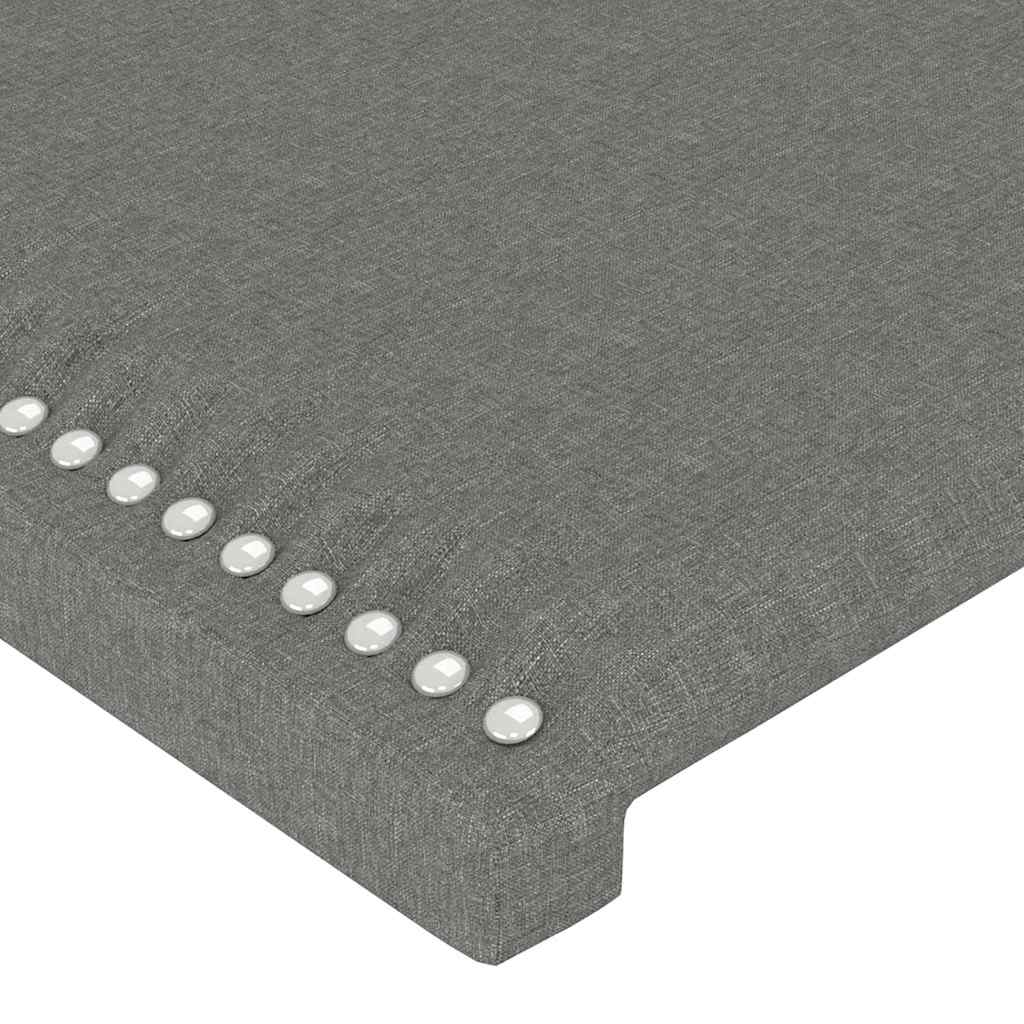 vidaXL Κεφαλάρι Κρεβατιού Σκούρο Γκρι 144x5x118/128 εκ. Ύφασμα