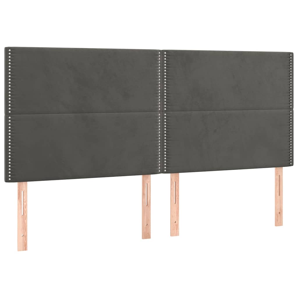 vidaXL Κεφαλάρι Σκούρο Γκρι Βελούδινο 180x5x118/128 εκ.