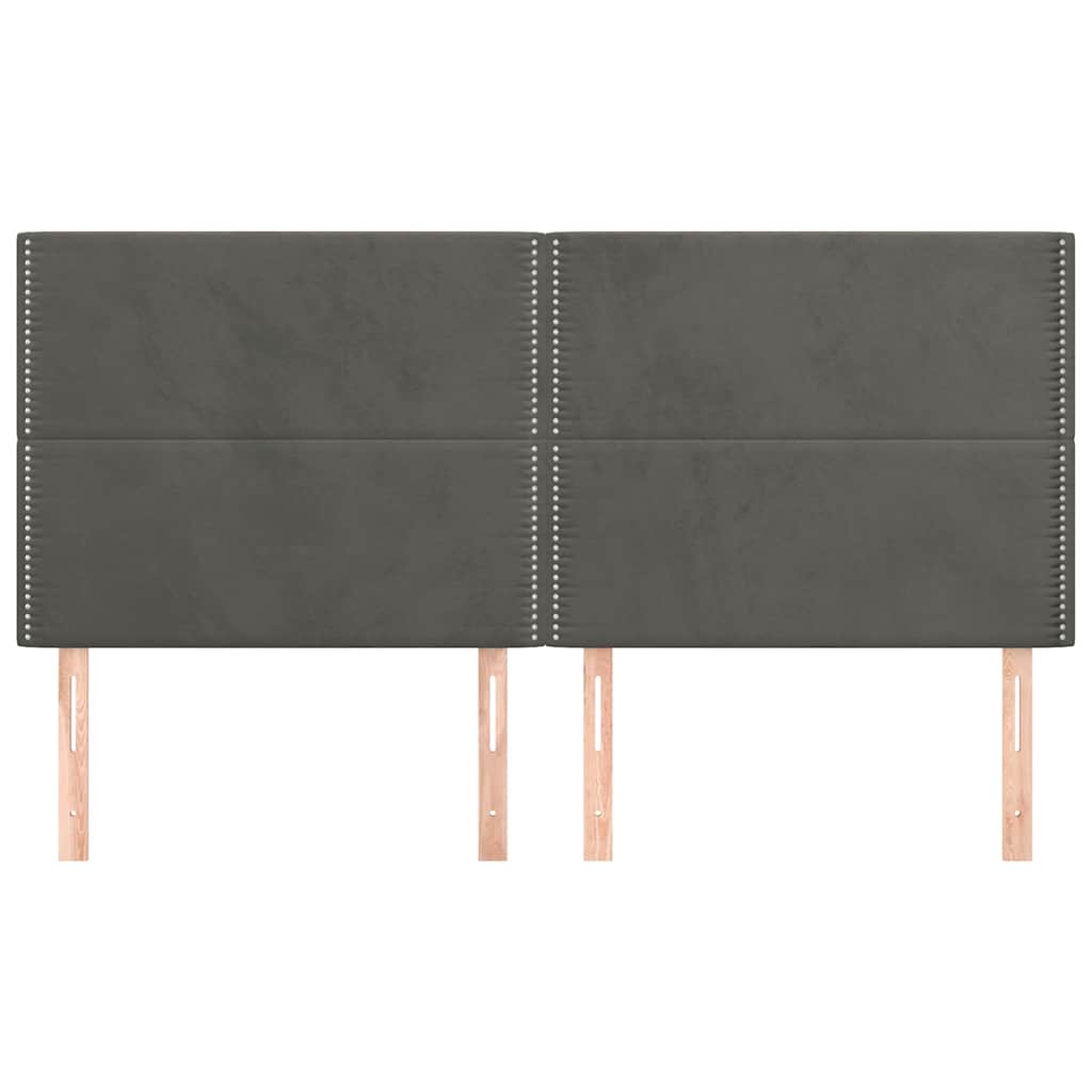 vidaXL Κεφαλάρι Σκούρο Γκρι Βελούδινο 180x5x118/128 εκ.
